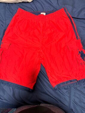 U.S. Polo Assn. Cargo Swim Trunks Men's M Red
